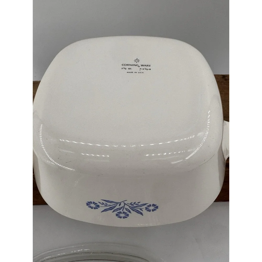 3 VTG Corning Ware‎ Blue Cornflower Casserole Dishes with Lids Bakeware Kitchen